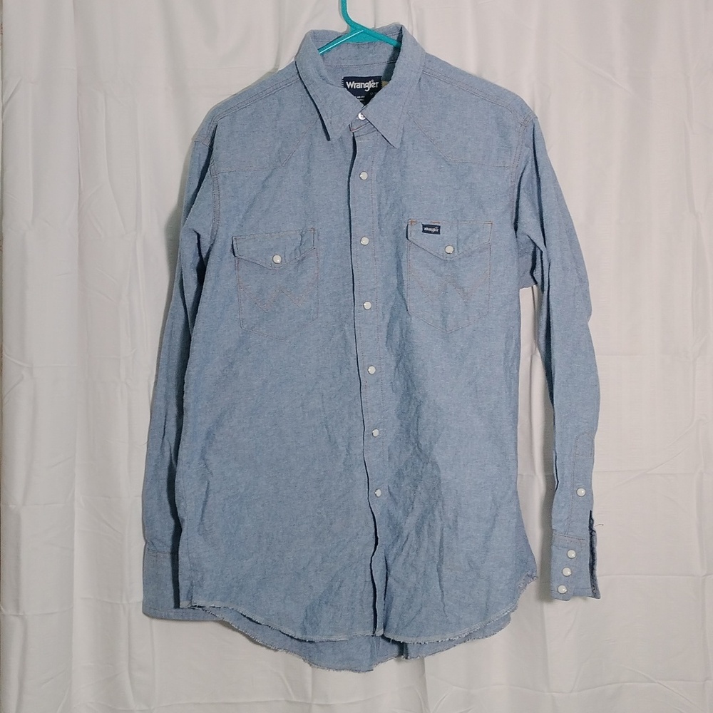 Vintage Wrangler Pearl Snap Button Denim LS Shirt